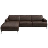 MESONICA temno rjava usnjena kotna sedežna garnitura Puzo, levi kot | Shoptok.si