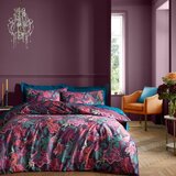 Catherine Lansfield Vijolična žametna posteljnina za zakonsko posteljo/podaljšana 230x220 cm Kate Floral – | Shoptok.si