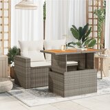  Vrtni stol sivi 100x55x73 cm od poliratana i bagremovog drva | shoptok.hr