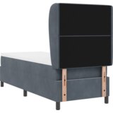 vidaXL Podložna postelja z vzmetnico Temno siva 80x200 cm Žamet | Shoptok.si
