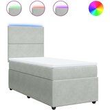 Box spring krevet s madracem svjetlosivi 80 x 200 cm baršunasti | shoptok.hr