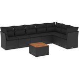  8-dijelni set vrtnih sofa od poliratana s jastucima crni | shoptok.hr