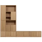 TV komplet v hrastovem dekorju v naravni barvi 304x243 cm Modulair –