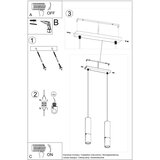  Sollux SL.0953 - Luster na sajli LOOPEZ 2xGU10/10W/230V crna/zlatna | Eponuda.com