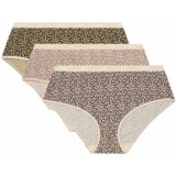 DIM LES POCKETS COTTON BOXER 3x - Women's cotton panties 3 pcs - light brown - cream | Shoptok.si