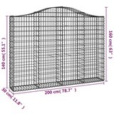  Lučne gabionske košare 2 kom 200x30x140/160cm pocinčano željezo | shoptok.hr