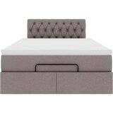 vidaXL Otomanski posteljni okvir z vzmetnico taupe 120x200 cm blago | Shoptok.si
