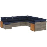  11-dijelni vrtni set s jastucima, sivi poliratan | shoptok.hr