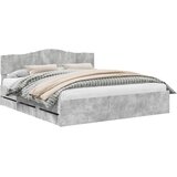  Krevetna konstrukcija s ladicama Betonski sivi 200 x 200 cm Siva 206 x 203 x 90 cm | Shoptok.si