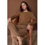 TRENDYOLMILLA Trendyol ženski duks Wardrobe Essentials Brown Button Detailed Cotton Basic Knitwear Cardigan, braon | Eponuda.com