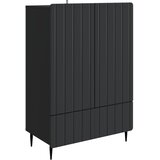 vidaXL Strani šal s predalom Črna 66 x 34,5 x 97 cm Inženirski les, (5000217332) | Shoptok.si