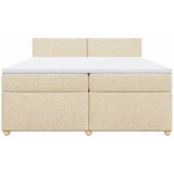  Krevet s oprugama i madracem krem 200 x 200 cm od tkanine | shoptok.hr