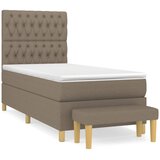  Krevet s oprugama i madracem smeđesivi 90x190 cm od tkanine | shoptok.hr