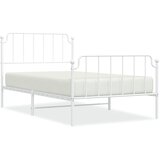  The Living Store Kovinski posteljni okvir z vzglavjem in vznožjem bel 107x203 cm - Posteljni Okvir, (21449044) | Shoptok.si
