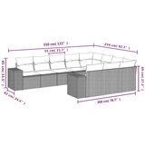 vidaXL 10-dijelni set vrtnih sofa od poliratana s jastucima smeđi | shoptok.hr
