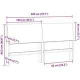 vidaXL Tapecirani uzglavlje Sivo-smeđa 200 cm Čvrsto borovo drvo | shoptok.hr