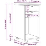  Mobilni ormar Smeđa 34 x 39 x 65 5 cm Masivna borovina | shoptok.hr
