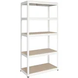 Metalni regal Futur 350 (D x Š x V: 45 x 90 x 180 cm, Nosivost: 350 kg/polica, Broj polica: 5 Kom., Bijela)
