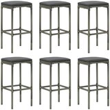  7-dijelni vrtni barski set od poliratana s jastucima sivi Siva 100 cm table length | Shoptok.si
