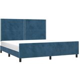  Posteljni okvir z vzglavjem temno moder 180x200 cm žamet, (20902680) | Shoptok.si