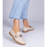 Gemre Beige faux leather loafers with rhinestones Berita | Shoptok.si