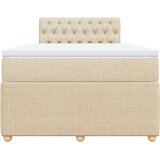 vidaXL Box spring postelja z vzmetnico krem 120x190 cm blago, (21310835) | Shoptok.si