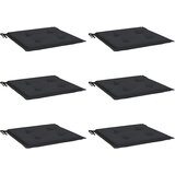  Jastuci za vrtne stolice 6 kom crni 40x40x4 cm od tkanine | shoptok.hr