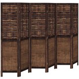  The Living Store Paravan 6-delni temno rjav trden les pavlovnije - Pregrada Za Prostor, (21494108) | Shoptok.si
