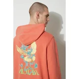 KSUBI Bombažen pulover flight kash hoodie moški, oranžna barva, s kapuco, MPS24FL009