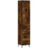 Maison Chic Visoka omara - Komoda - Predalnik dimljeni hrast 34,5x34x180 cm inženirski les, (21722040) | Shoptok.si