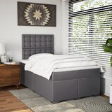 Krevet s oprugama i madracem sivi 120x190 cm od umjetne kože | shoptok.hr