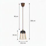 Brilagi LED luster R GLASS 1xE27/60W/230V Ø 15,5 cm braon/dimno bež/crna | Eponuda.com