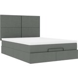 vidaXL Otomanski posteljni okvir z vzmetnico siv 140x190 cm blago | Shoptok.si