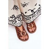 Boto Flat Sandals With Decoration Leopard Brown Haliones | Shoptok.si