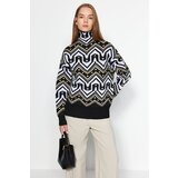 Trendyol Black Wide Fit Soft Textured Patterned Knitwear Sweater Cijene