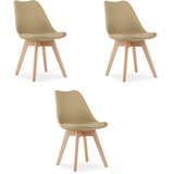 Brandless Stol MARK - temno bež / naravne noge x 3, (22056052) | Shoptok.si