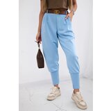 Kesi Włoski Pants with belt and pockets blue Cijene