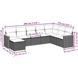 8-dijelni set vrtnih sofa od poliratana s jastucima bež | shoptok.hr
