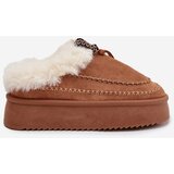 Boto Women's Snow Boots On Platform With Fur And Stitching Camel Kellina | shoptok.hr