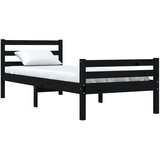  Okvir za krevet od masivnog drva crni 100 x 200 cm | shoptok.hr
