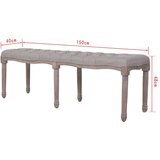  Klupa od tkanine i masivnog drva 150 x 40 x 48 cm tamnosiva | shoptok.hr