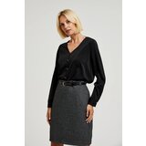 Moodo Women's shirt with decorative buttons - black Cene