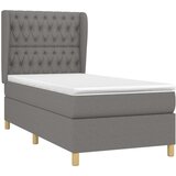  Box spring postelja z vzmetnico temno siva 90x190 cm blago, (20789983) | Shoptok.si