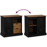  Komoda HALDEN s kliznim vratima crna 80x40x80 cm puno drvo | Eponuda.com