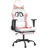  Igraća stolica s osloncem za noge bijelo-ružičasta umjetna koža | shoptok.hr