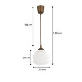 Brilagi LED luster na sajli RETRO GLASS 1xE27/60W/230V, prečnik 20 cm, braon/bela | Eponuda.com