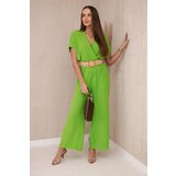 Kesi Jumpsuit with a decorative belt at the Pistachio waistband Cijene