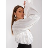 Fashion Hunters White elegant shirt with puff sleeves Cene'.'