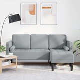 vidaXL Kotna sedežna garnitura Svetlo siva Trden bukov les | Shoptok.si