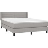  Box spring postelja z vzmetnico svetlo siva 140x200 cm blago, (20790589) | Shoptok.si